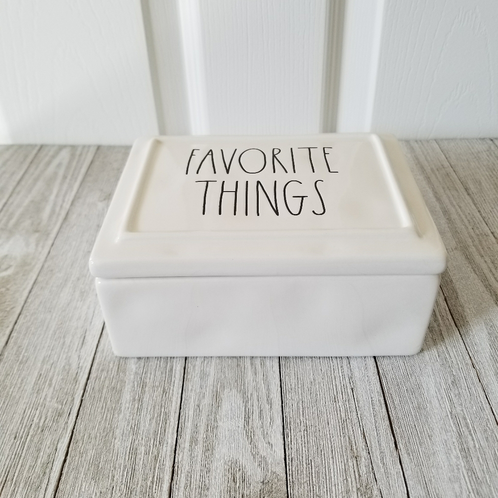 Rae Dunn FAVORITE THINGS Ceramic Box Jewelry Box - Picture 2 of 5
